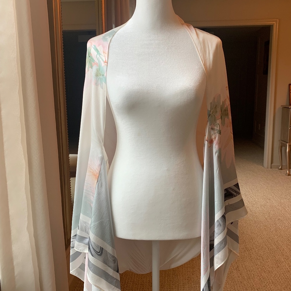 TED BAKER Floral Silk Cover up Scarf